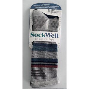 Sockwell Mens Parks Twill Crew Compression Socks M-L 15-20mmHg Hiking Outdoor Wo